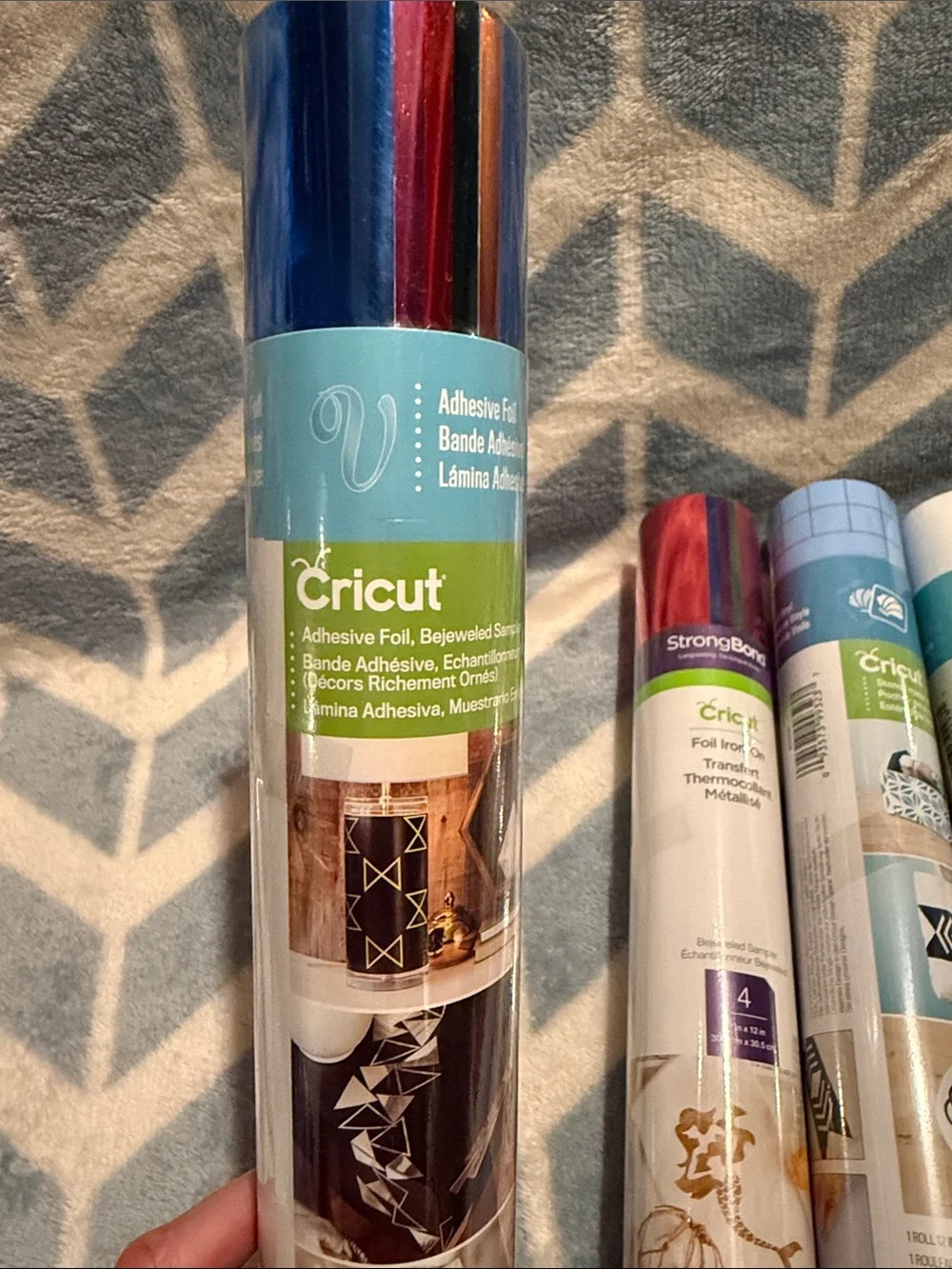 Cricut Assorted Craft Vinyl Rolls in Blue, Red, Black, Silver, White BUNDLE.